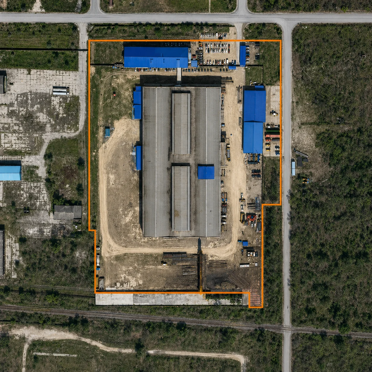 Аэрофото территории завода